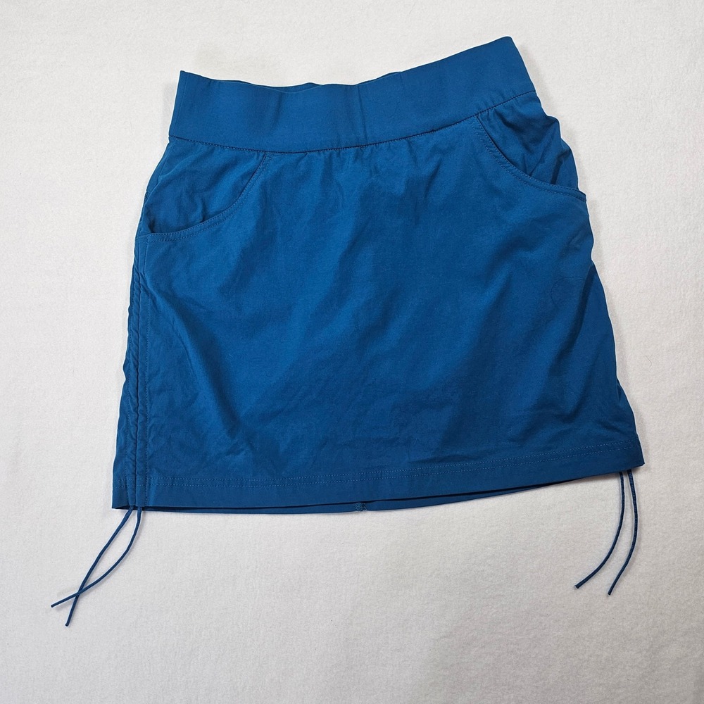 Columbia Blue Active Skort Womens Small Pockets Drawstring Side Hiking Golf